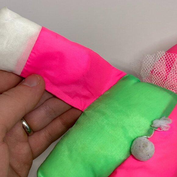 Vintage Rubber Faced Clown Plush Doll Toy Unbranded Red Green White 14" - Picture 9 of 14